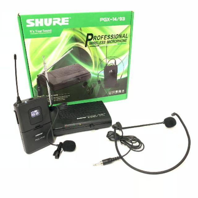 Wireless shure pgx14/93 headset klip on atau mic jepit kancing