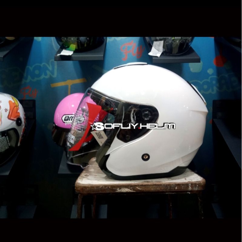 HELM KYT KYOTO R SOLID WHITE KYT HELM KYOTO PUTIH HALF FACE KYOTO POLOS