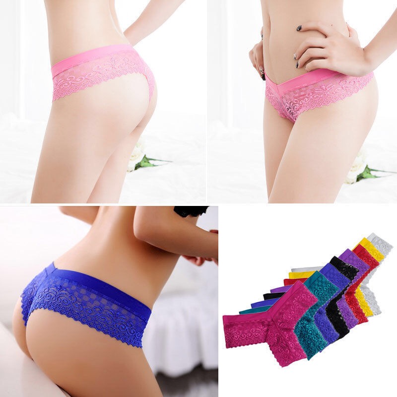 Grosir Celana Dalam Seksi Wanita Pakaian Dalam Thong Renda Sisi Jala Transparan 3C089