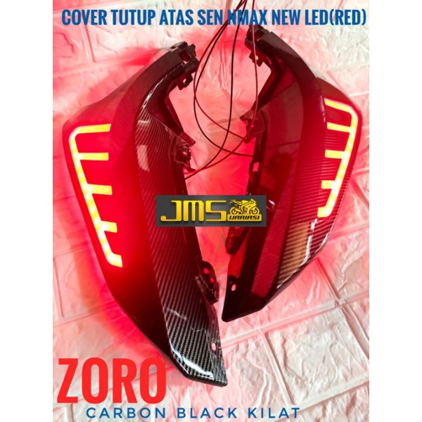 cover tutup sen atas carbon plus lampu led merah biru putih nmax new 2020-2022 zoro