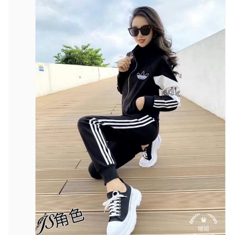 ONE SET TRAINING / SETELAN WANITA TRAINING OLAHRAGA JAKET CELANA PANJANG POLYSTER BKK