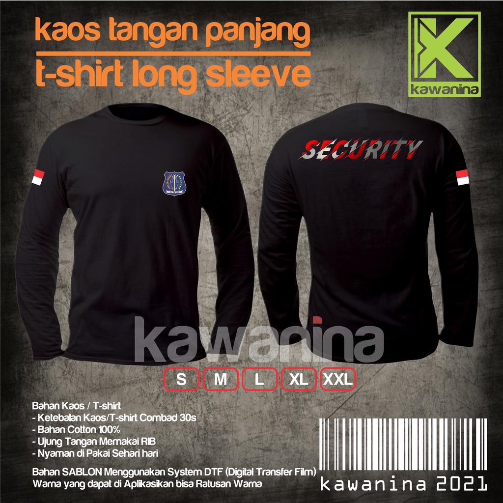 Kaos Security Lengan panjang / Mitra Polri / Kaos Satpam / Gada Madya / Gada Utama / Gada Pratama