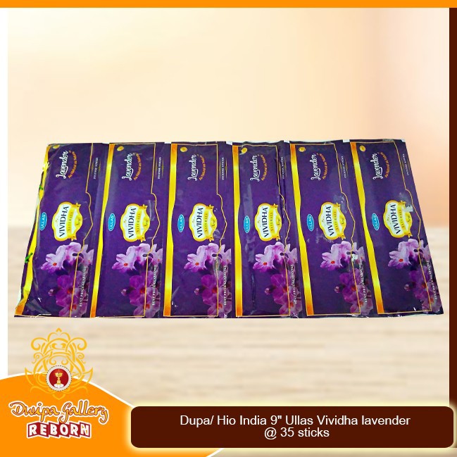 Dupa/ Hio India 9&quot; Ullas Vividha Lavender @ 35 sticks (1 Renceng 6pcs)