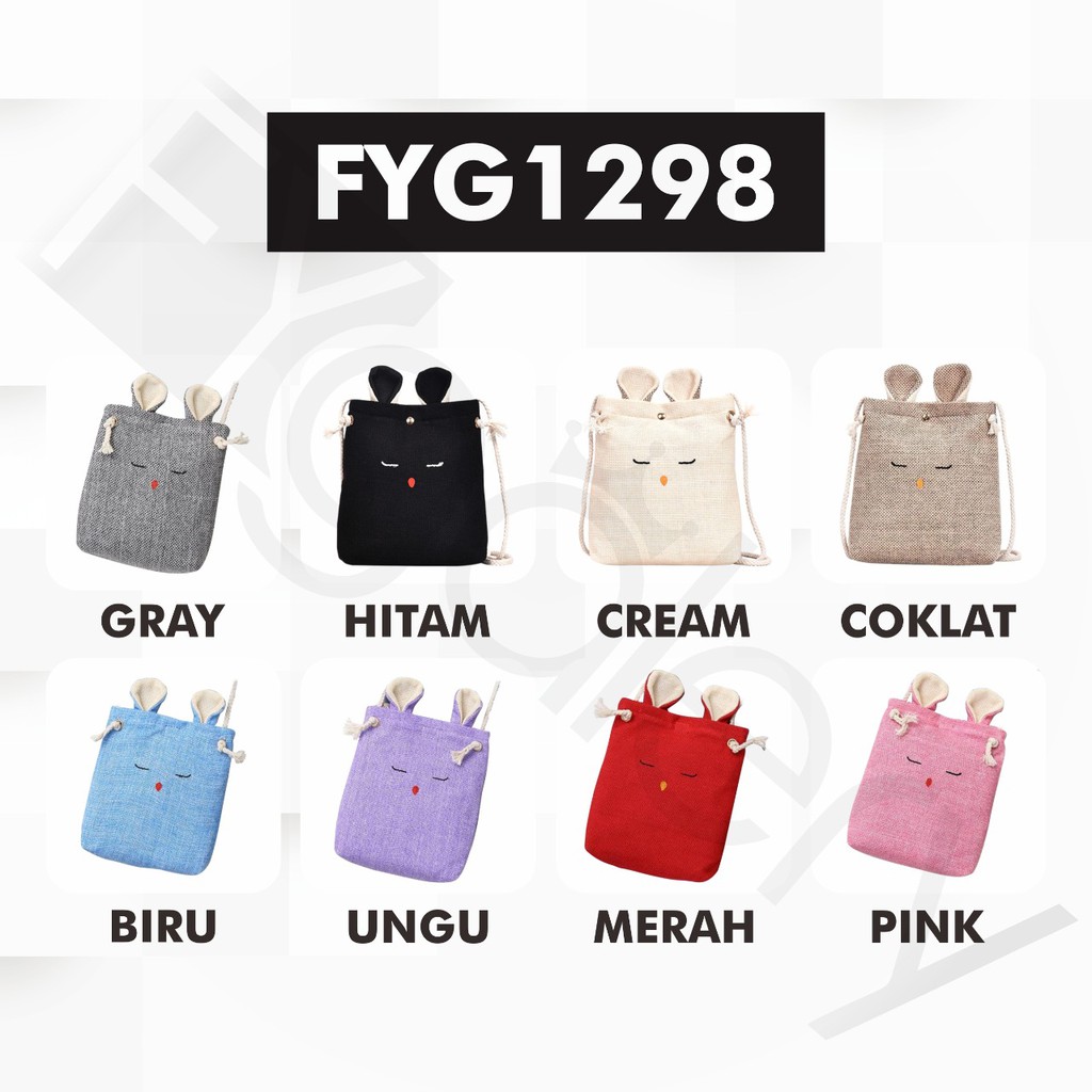 FYGALERYSURABAYA  FYG1298 Tas Kanvas Emotikon Tas Selempang Tas Mini Tas Fashion Wanita Sling Bag