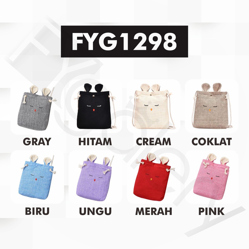 MARKAS MS1298 Tas Kanvas Emotikon Tas Selempang Tas Mini Tas Fashion Wanita Sling Bag