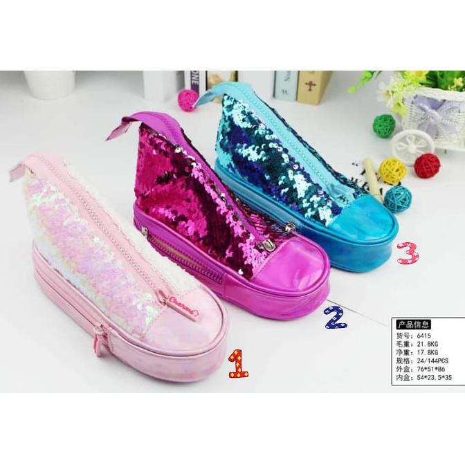 

Promo !!! Termurah !!! TERMURAH Pencil Case Sequin Payet Manik Manik Cantik Import barang