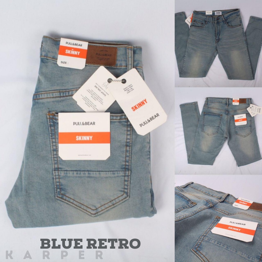 CELANA JEANS PRIA PULL&amp;BEAR SKINNY STRETCH PENSIL SOFT JEANS PREMIUM P&amp;B PULL AND BEAR ALL MODEL NEW