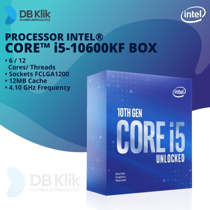 Processor Intel Core I5-10600KF Box 4.10GHz LGA1200 - Intel I5 10600KF