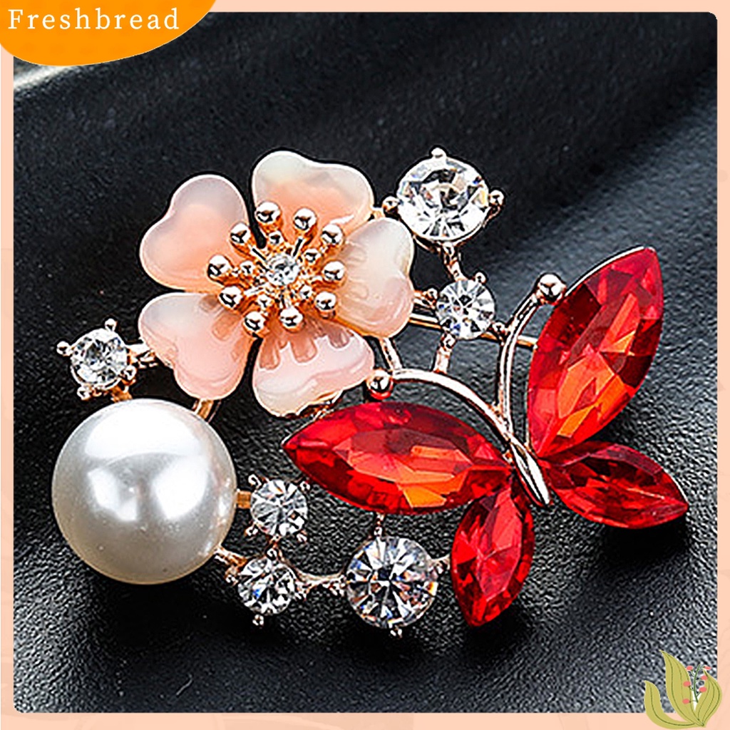 Terlaris Brooch Pin Butterfly &amp; Flower Decor Durable Elegant Style Lovely Brooch for Daily Life