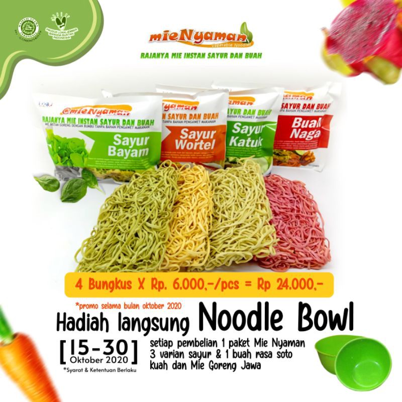 

MIE NYAMAN Mie Sayur Promo Beli 4 Gratis Mangkok Noodle Bowl