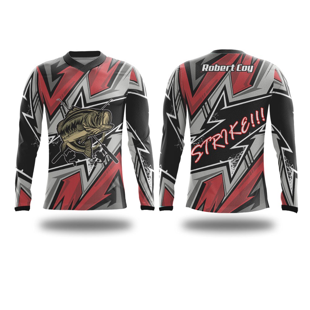 Kaos Baju mancing mania fishing daiwa strike Lengan Panjang printing premium custom