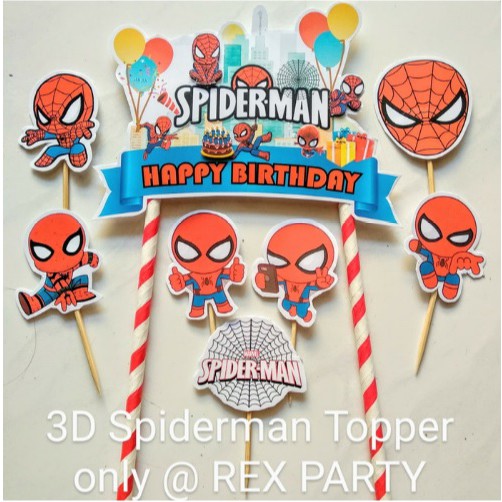 Topper Spiderman/Cake Topper Birthday Spiderman/Topper Kue Spiderman