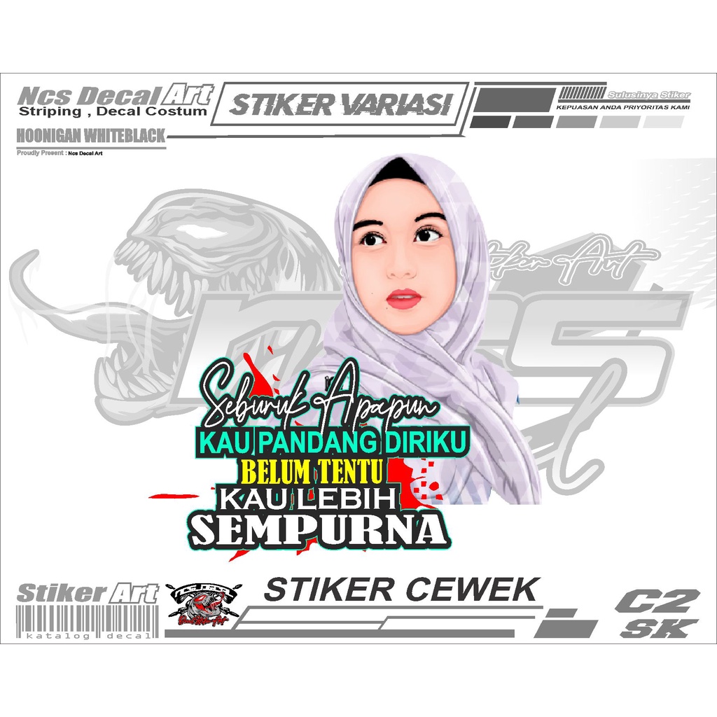 stiker cewek stiker mobil/truk/canter stiker variasi stiker motor