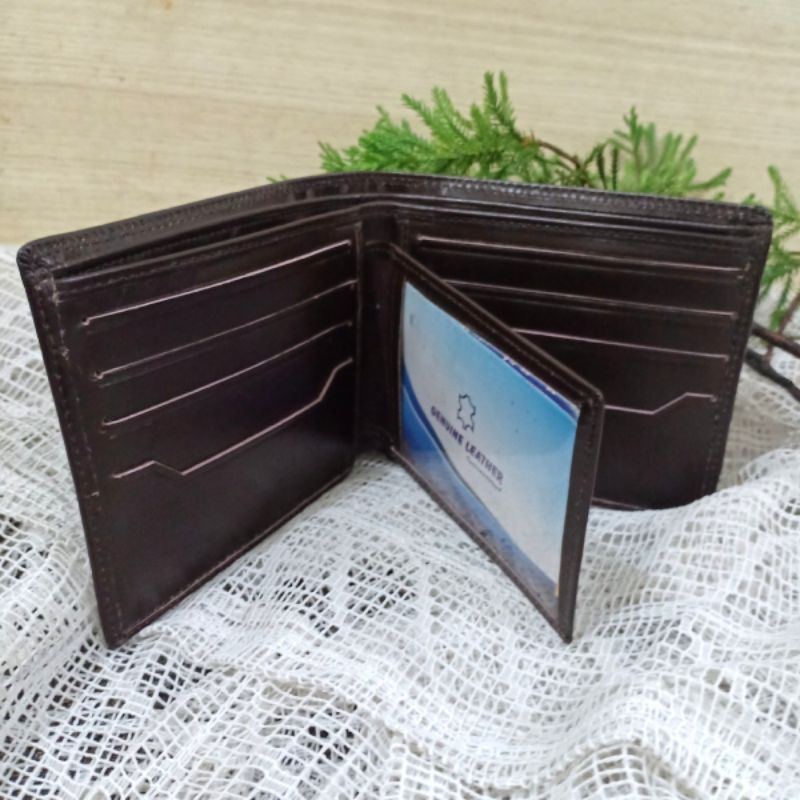 Dompet Kulit Pria Kulit Sapi Asli 100 % Model Lipat Original Branded