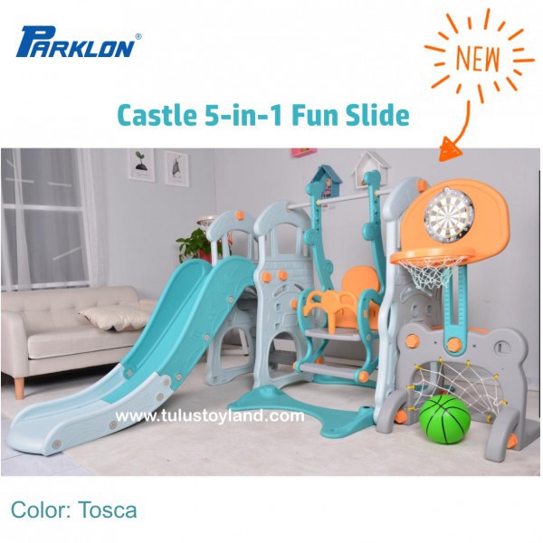 Perosotan Parklon Fun Slide n Swing 5 in 1 Multi Combination Castel 5in1 Seluncuran Ayunan Anak