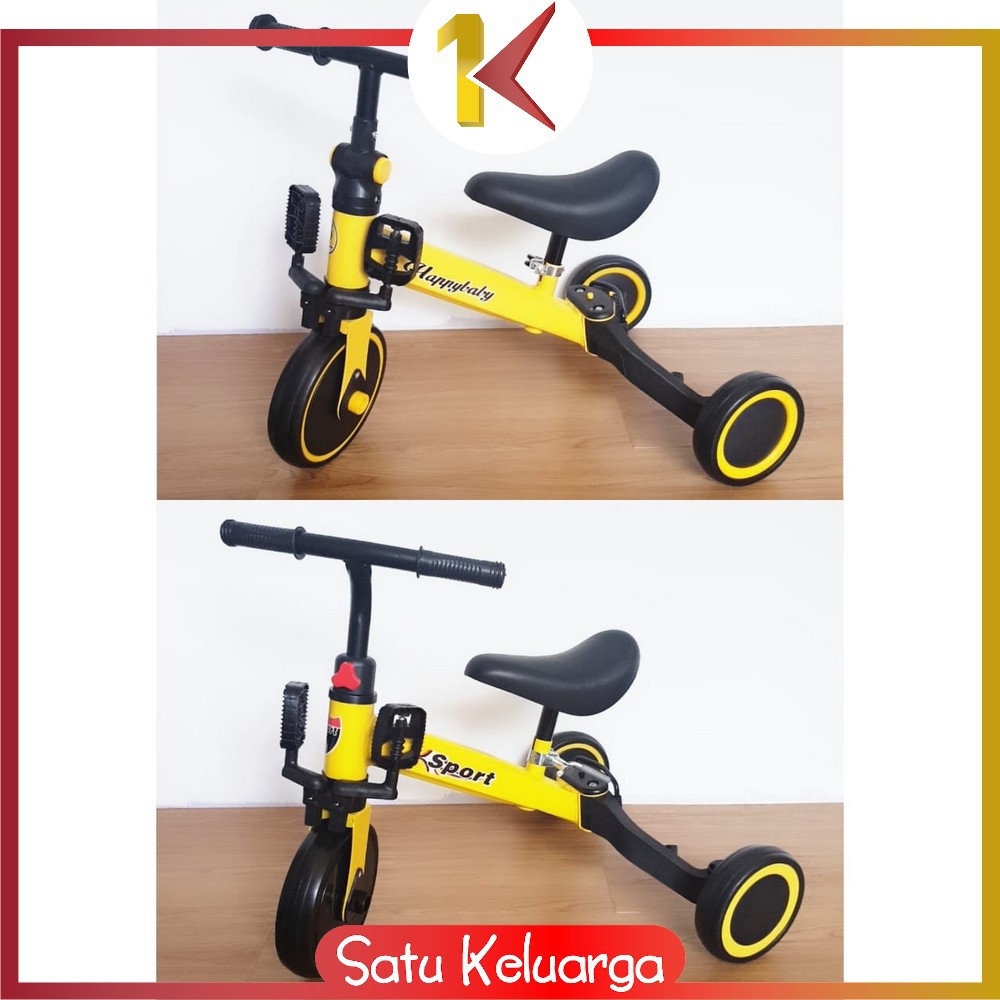 SK-M97 Mainan Sepeda Anak 3 Roda 2in1 Sepeda Keseimbangan Anak Balance Bike Ride On Anak Push Bike-KUNING