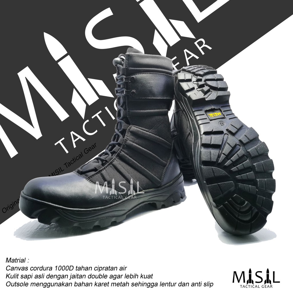 Sepatu PDL Tni brimob | sepatu polri model PDL Ninja titan standar sole jabar Merk MISIL original