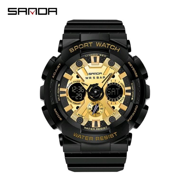 Jam Tangan S6033 Jam Tangan Pria Digital Analog Tali Rubber Chronograph Anti Air