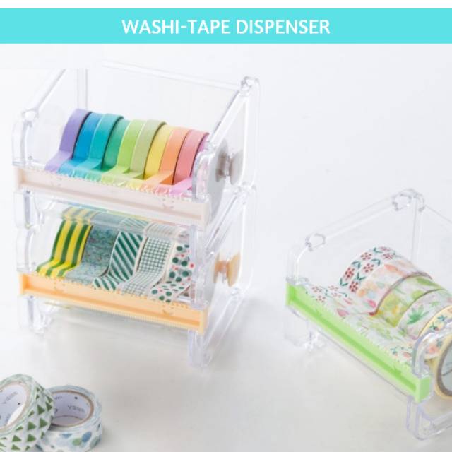 

DISPENSER WASHI TAPE ALAT PEMOTONG SELOTIP WASHI PLANNER KIT BUJO TEMPAT WASHI CANTIK