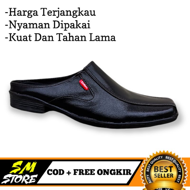 Sepatu Slop Kulit Pria Sepatu Slop Bustong Terlaris