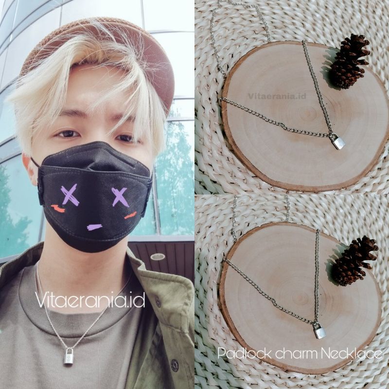 ( PADLOCK CHARM NECKLACE ) Kalung gembok j-hope BTS Idol | Army | kpopers kpop | korean necklace | k