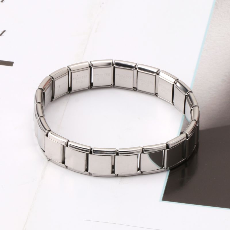 Gro Jewelry Charms Gelang Elastis Stainless Steel Stretch Rantai Kaitan Gelang Tangan