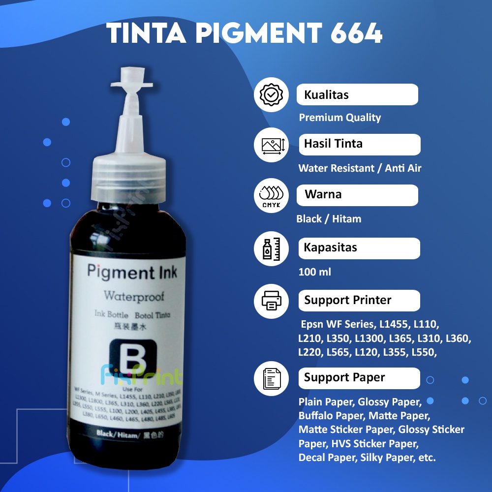 Tinta Epson Pigment 664 Black 100ml