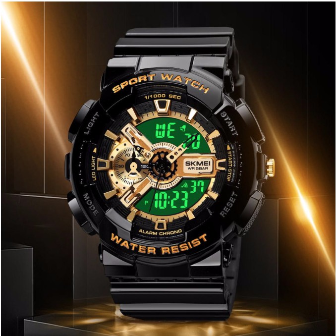 Jam Tangan SKMEI 1688 Fashion Digital Watch Men Shockproof Waterproof Dual Wristwatches LED Chrono