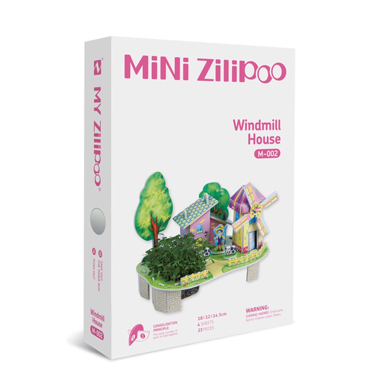 MAINAN_TOYS_ANAK 3D PUZZLE HOUSE PLANTING DIY TOY WINDMILL HOUSE M002/MAINAN EDUKASI ANAK PLANTING