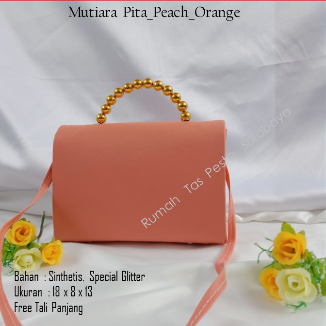 Tas Mewah,Tas Selempang,Tas Termurah,MTiara Pita_Peach_Orange