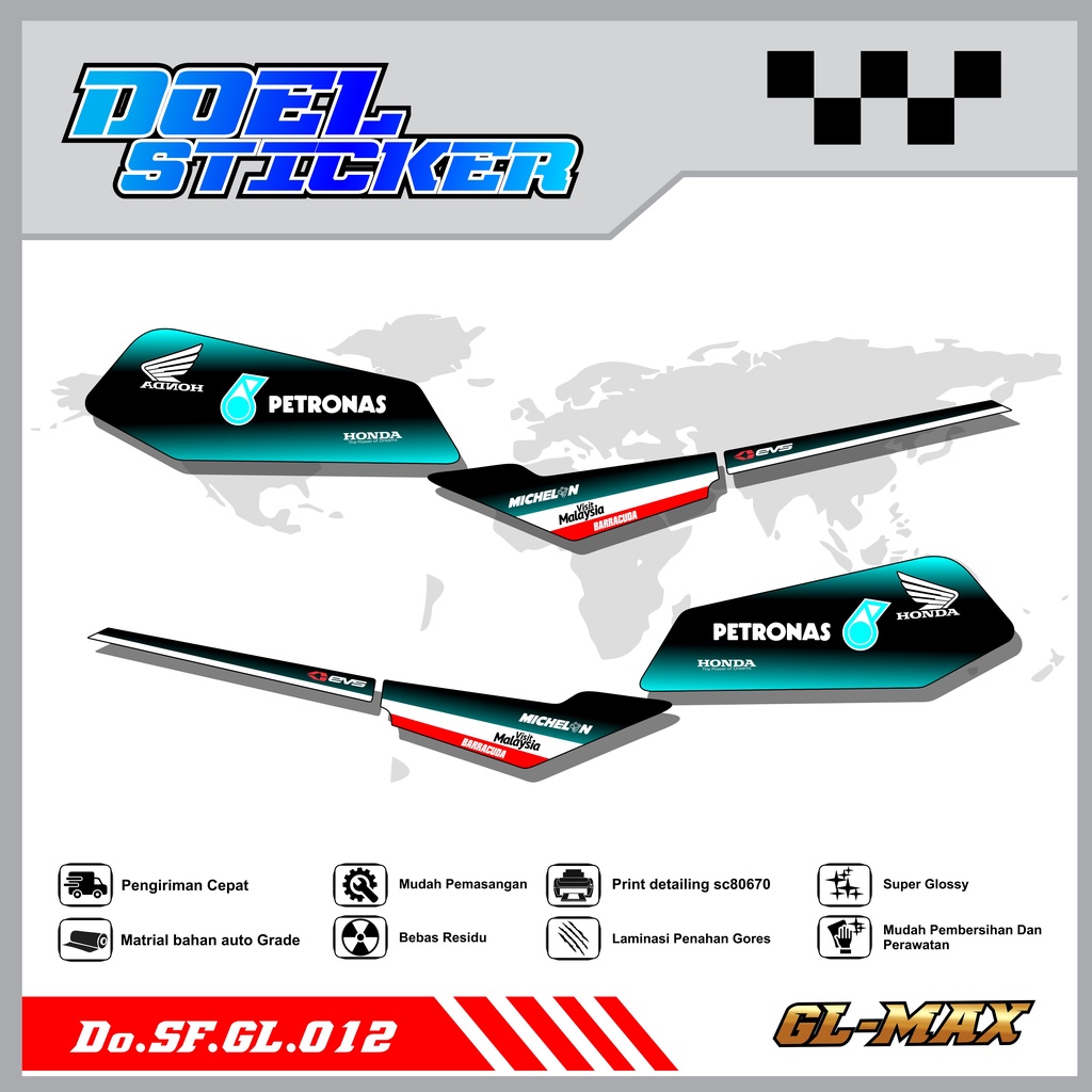 Sticker Striping GL PRO , MAX List Variasi Hologram pelangi,Crome Doel 012