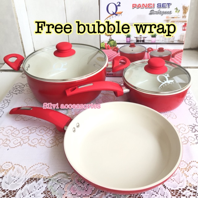 Panci Set Keramik Q2 8333 Wajan Penggorengan Q2 Q8333