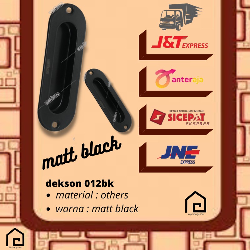 handle gagang pintu sleding geser tarikan pintu rumah matt black dekson 012bk perlengkapan rumah
