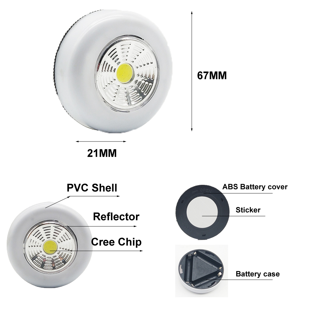 (Cob Led Stick Tap Lampu Sentuh Untuk Lemari Pakaian