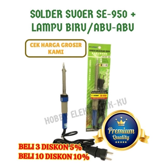 SOLDER SUOER SE-950 + LAMPU BIRU/ABU-ABU