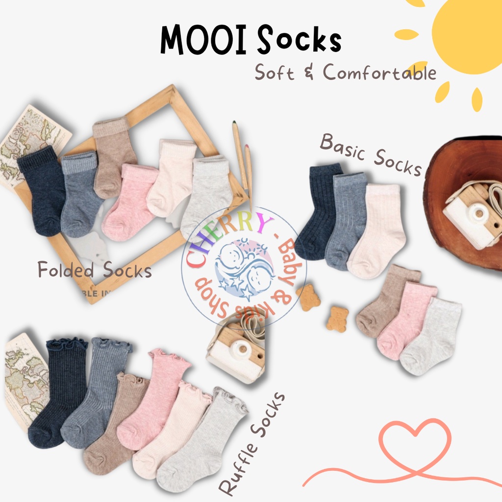 Mooi Basic / Folded / Ruffle Socks / Kaos Kaki Bayi 0-2 Year CBKS SO