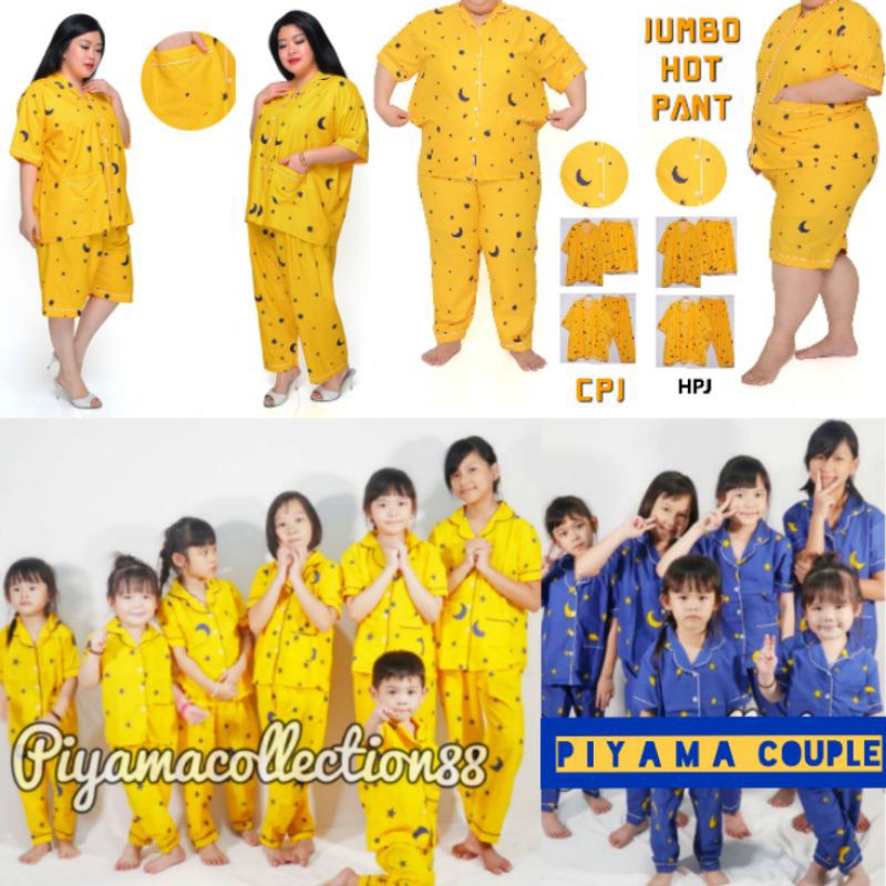 BAJU TIDUR PIAMA couple keluarga bulan bintang / PIYAMA SET / STELAN starmoon