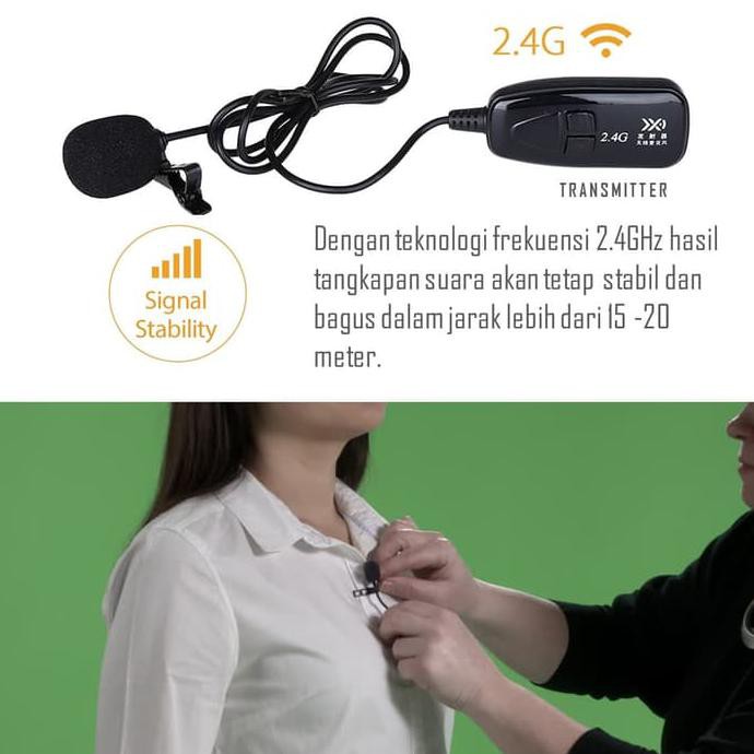 MICROPHONE MIC CLIP ON WIRELESS 2.4G PRANK VLOG UNTUK SMARTPHONE HP