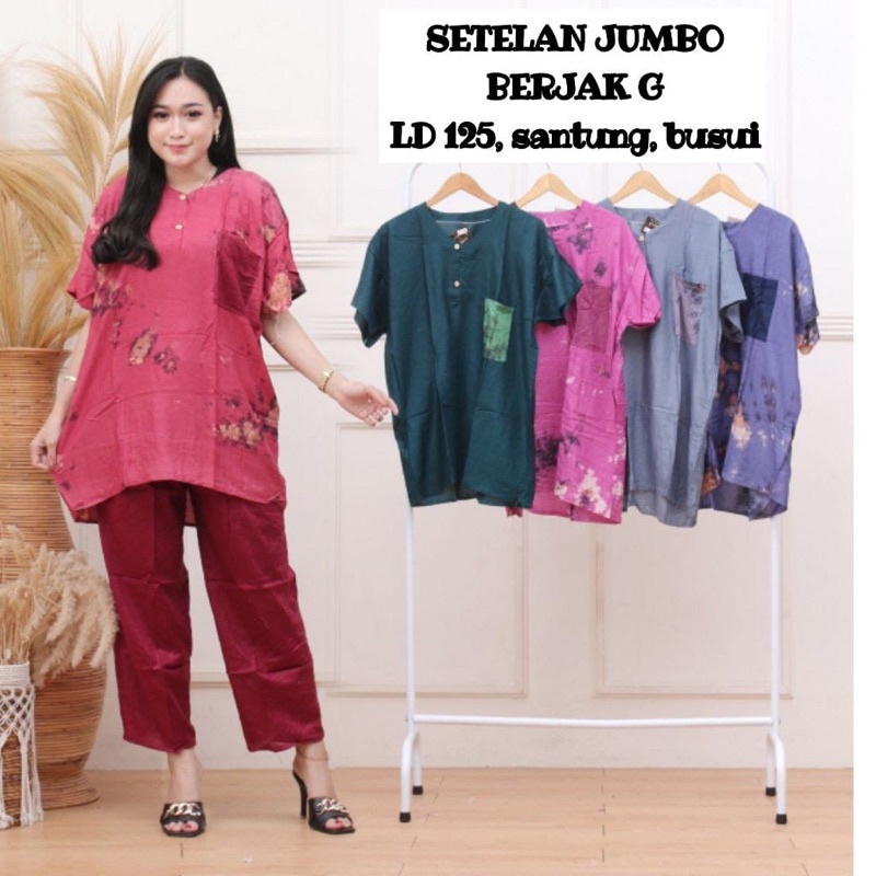 SETELAN ONE SET JUMBO  KANCING DEPAN JUMBOO