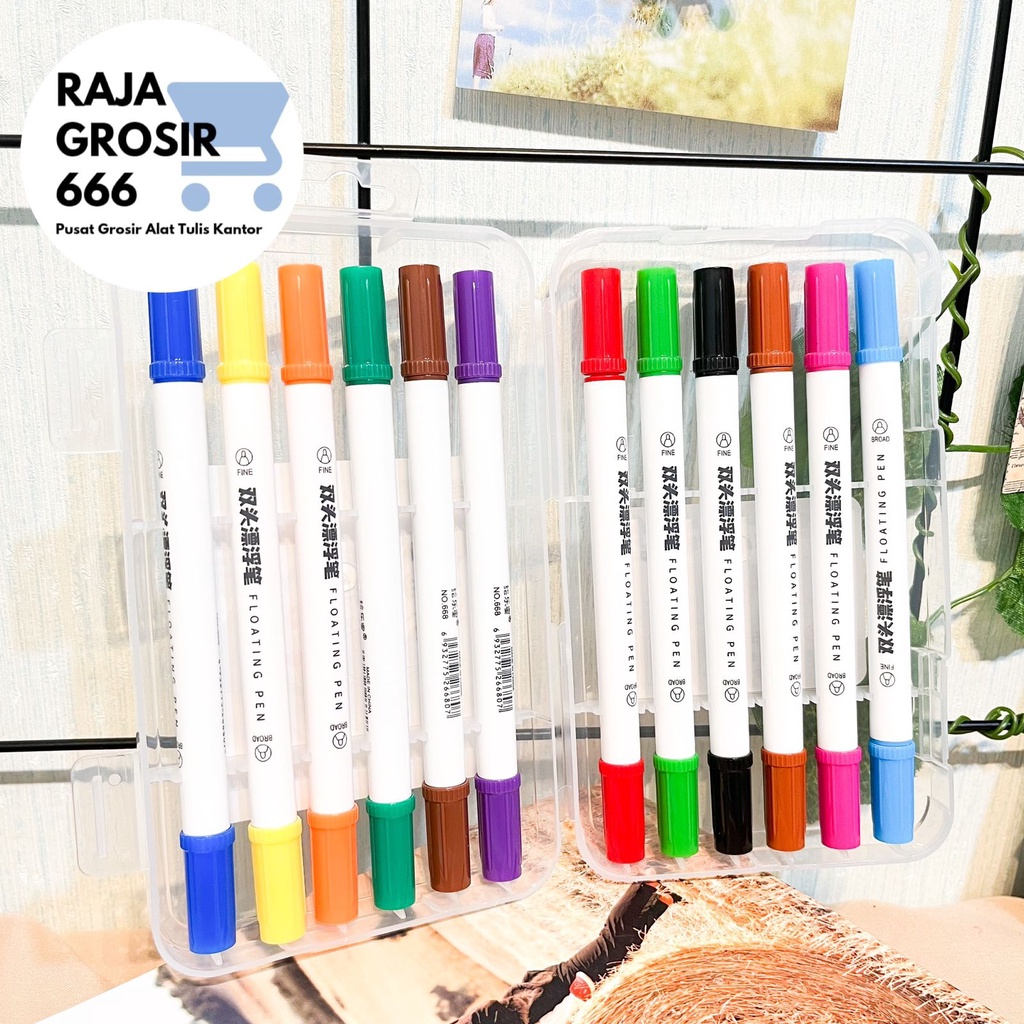 

Spidol floating pen highlighter isi 12 warna 1 box alat tulis sekolah peralatan kantor unik lucu hits