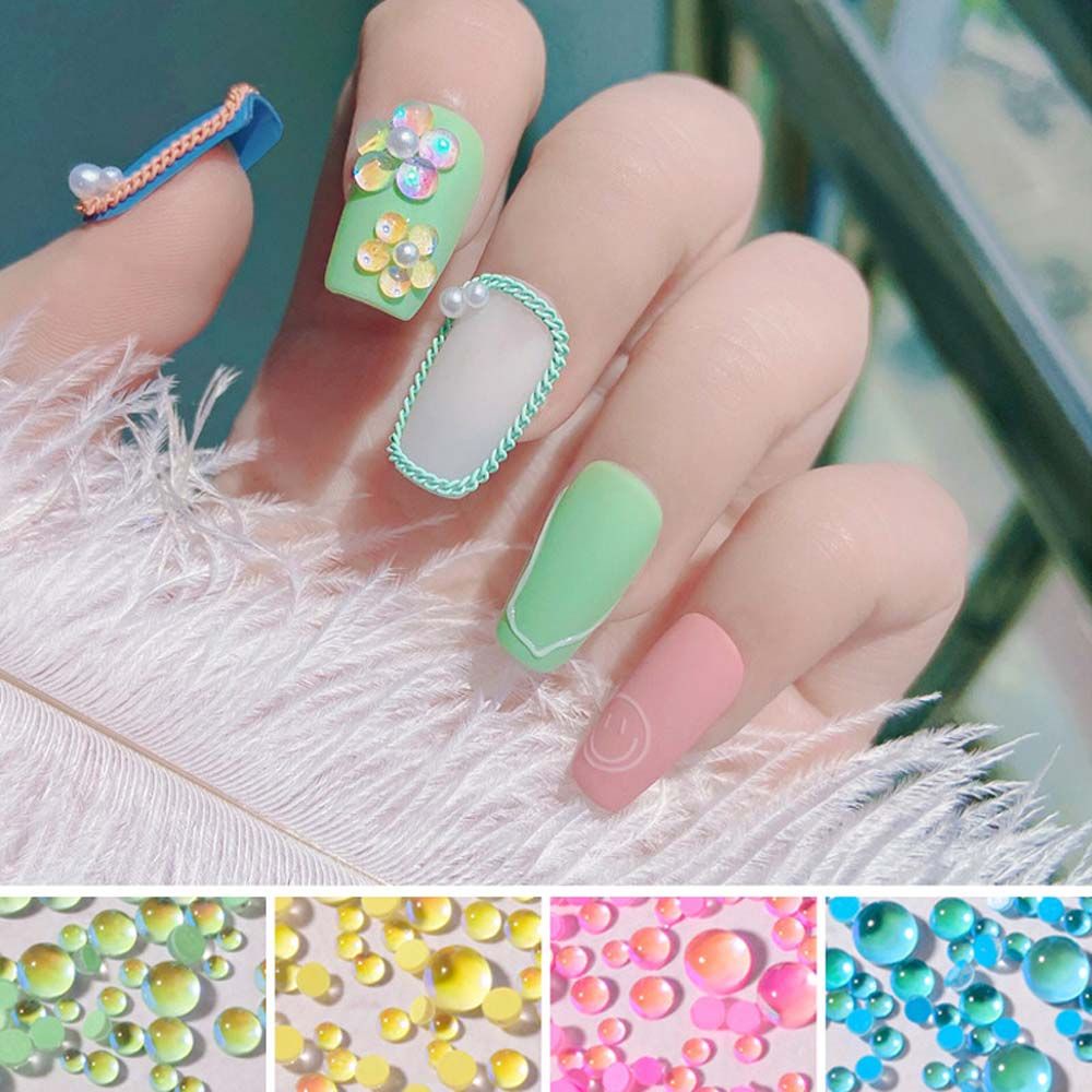 Mxbeauty 7in1 Manik-Manik Kristal Mutiara Aurora Beruang 3d Bahan Resin Untuk Dekorasi Nail Art
