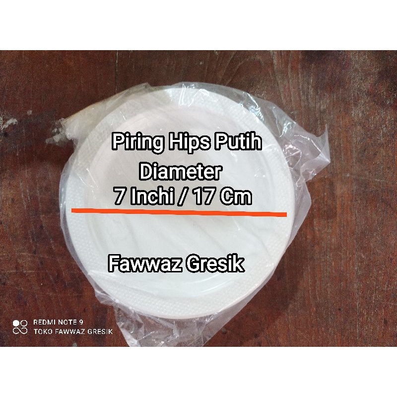 Piring Plastik Hips 7 Inchi = 17 cm Food grade 50pcs Putih / Mika Piring Pesta Makan