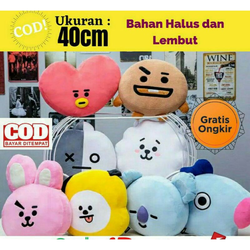 Bantal Karakter Boneka lucu ukuran besar bantal sofa lucu bentuk unik bahan lembut dan halus