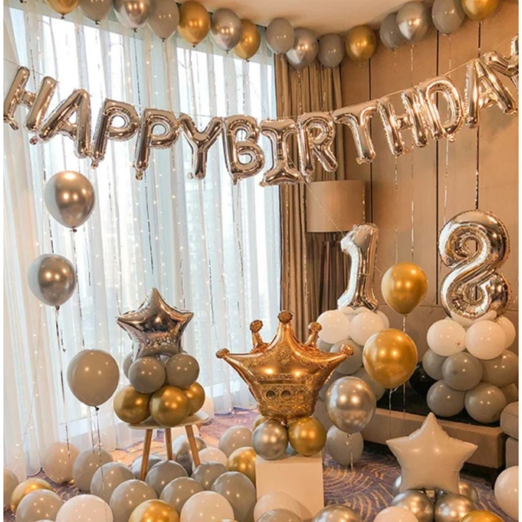 BalonDekor BD010 Birthday Set - Paket Dekor Balon ULTAH Premium Romantis set remaja dewasa