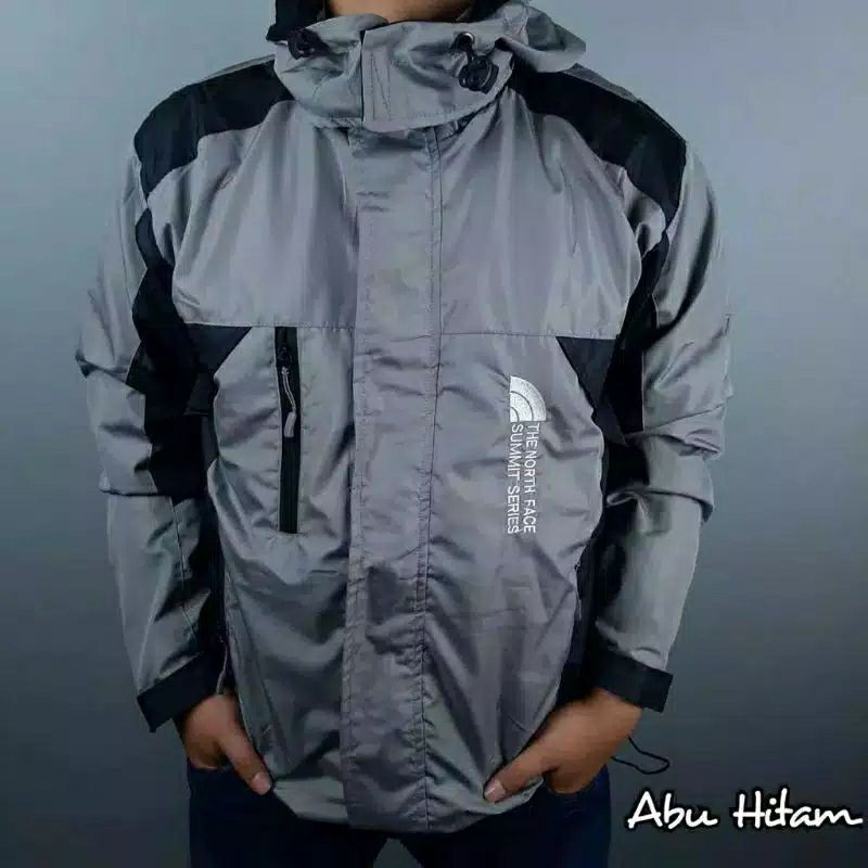 Jaket gunung /Jaket pendaki gunung pria / jaket murah / jaket outdoor TNF summit seriez-ABU MUDA - HITAM
