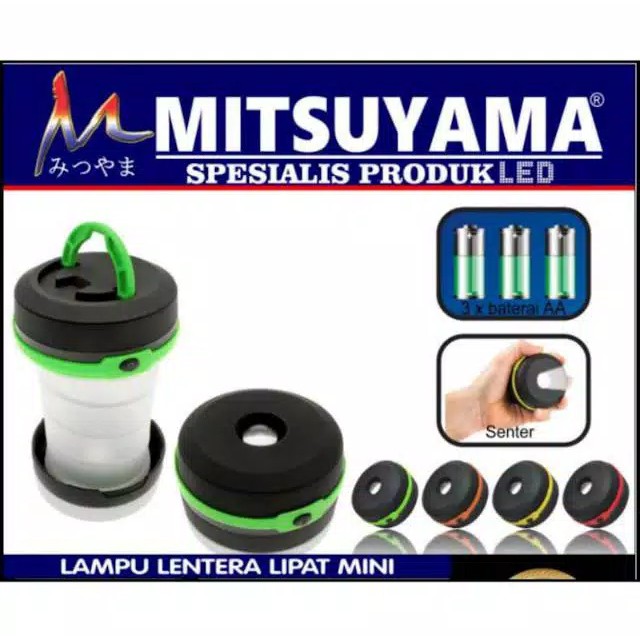 Lampu mini lipat tenda portable plus senter MS-2088