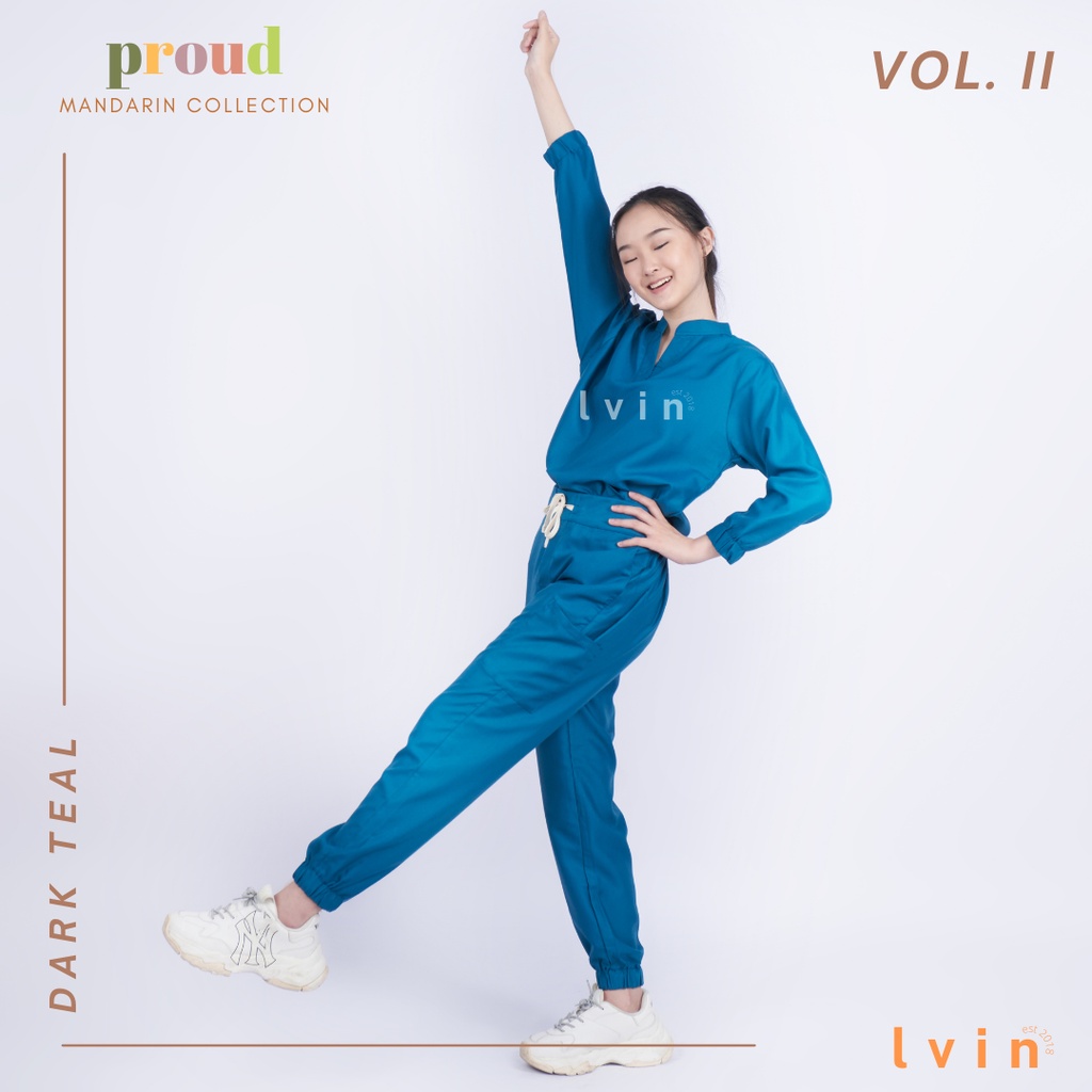 [ Lvin ] Vol II  - Baju OKA Joger Lengan Panjang Mandarin Collar / Baju Jaga / Set Baju Celana Jaga Oka / Dokter Lengan Pendek / Baju OK / Proud Series