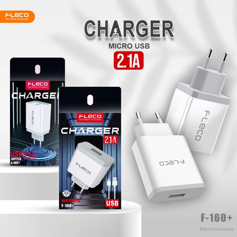 Charger FLECO F-160 ADAPTOR CAS KABEL MICRO Fast Charging QC 3.0A