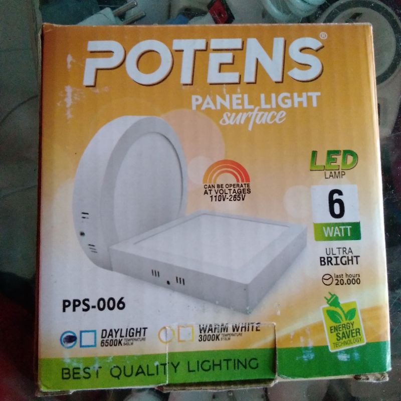 Downlight LED Outbow 6 Watt Potens PPS-006 Putih (6500K) Bulat-Kotak