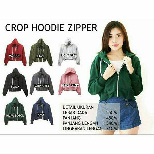 jaket crop hoodie